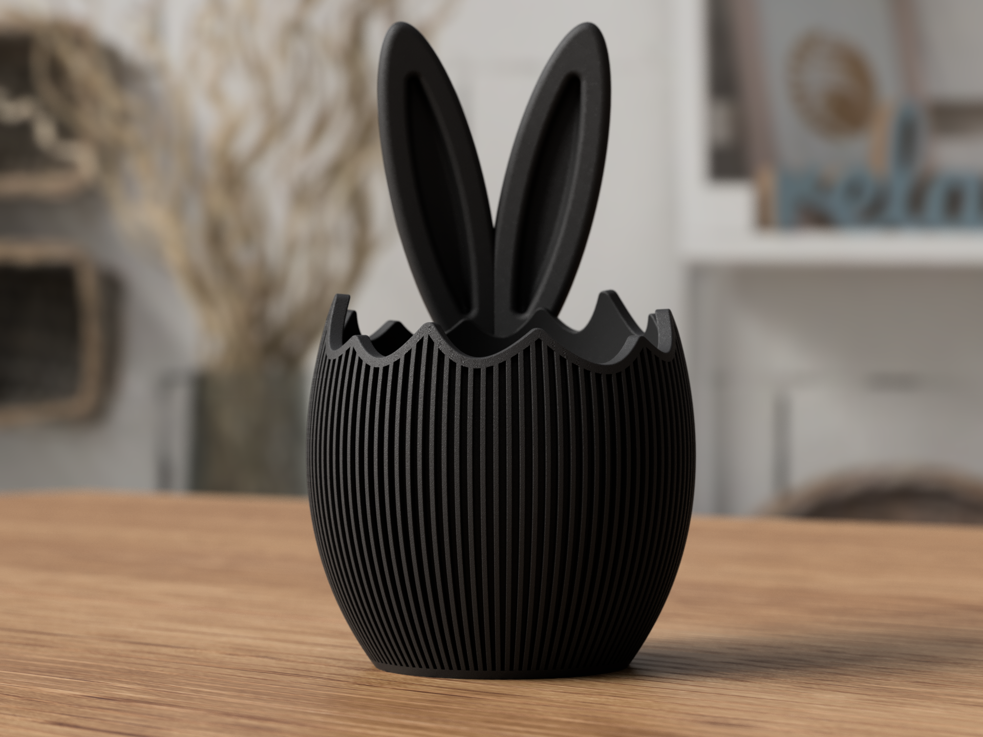 Decoratieve Paasei Kom met Konijnenoren – Moderne Paasdecoratie