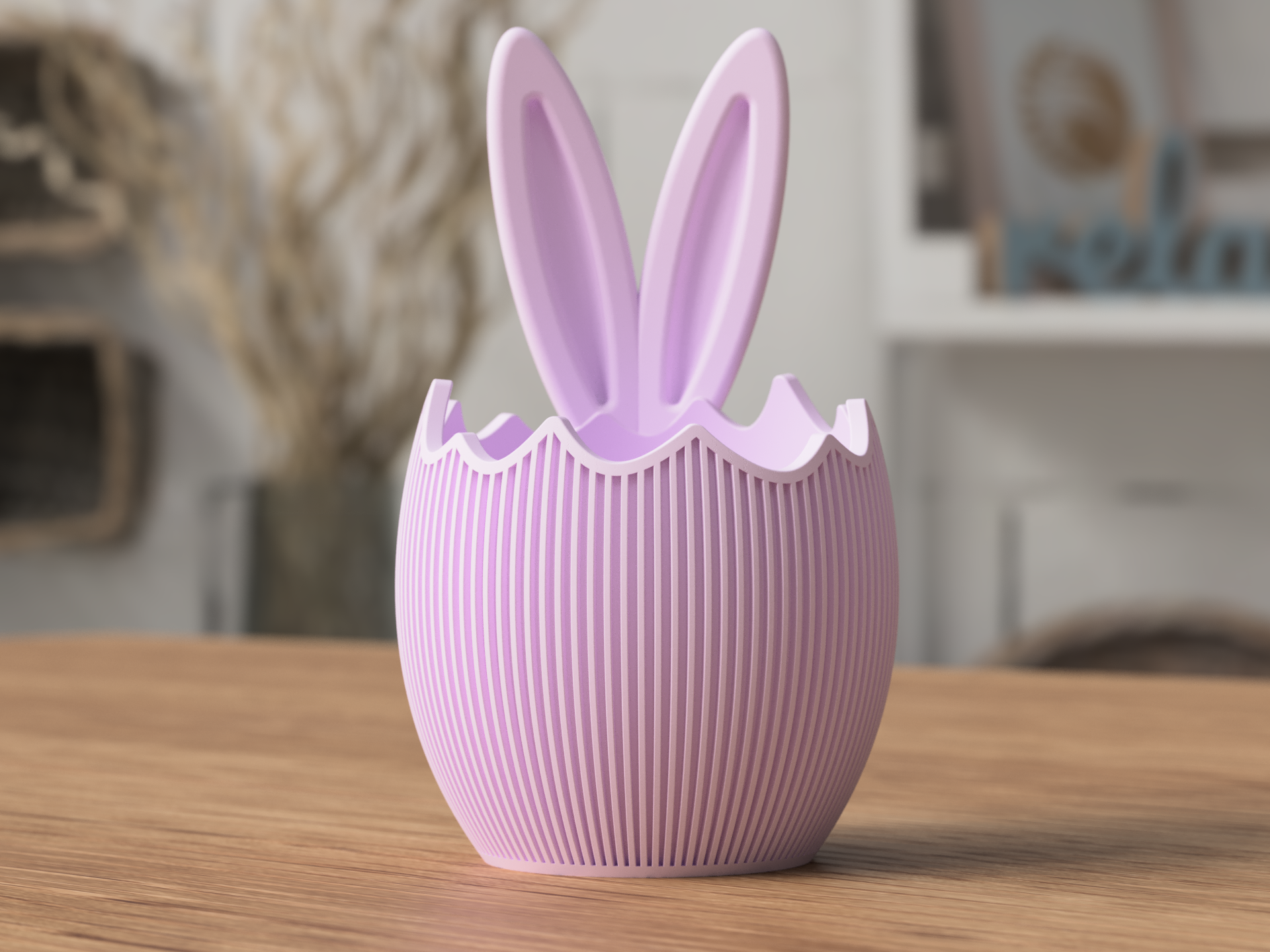 Decoratieve Paasei Kom met Konijnenoren – Moderne Paasdecoratie