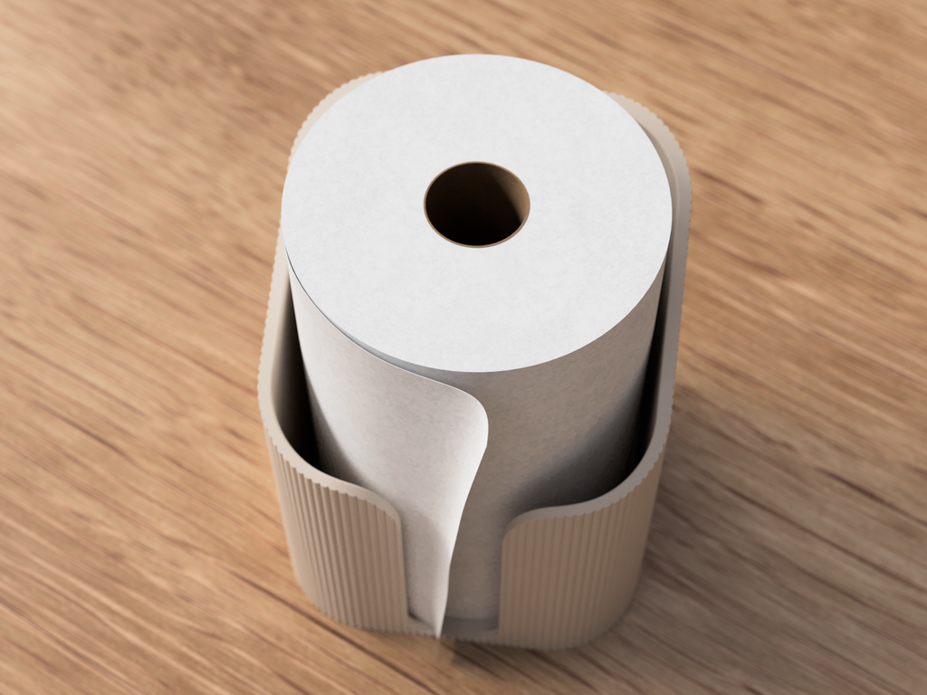 Moderne keukenrolhouder met ribbelstructuur