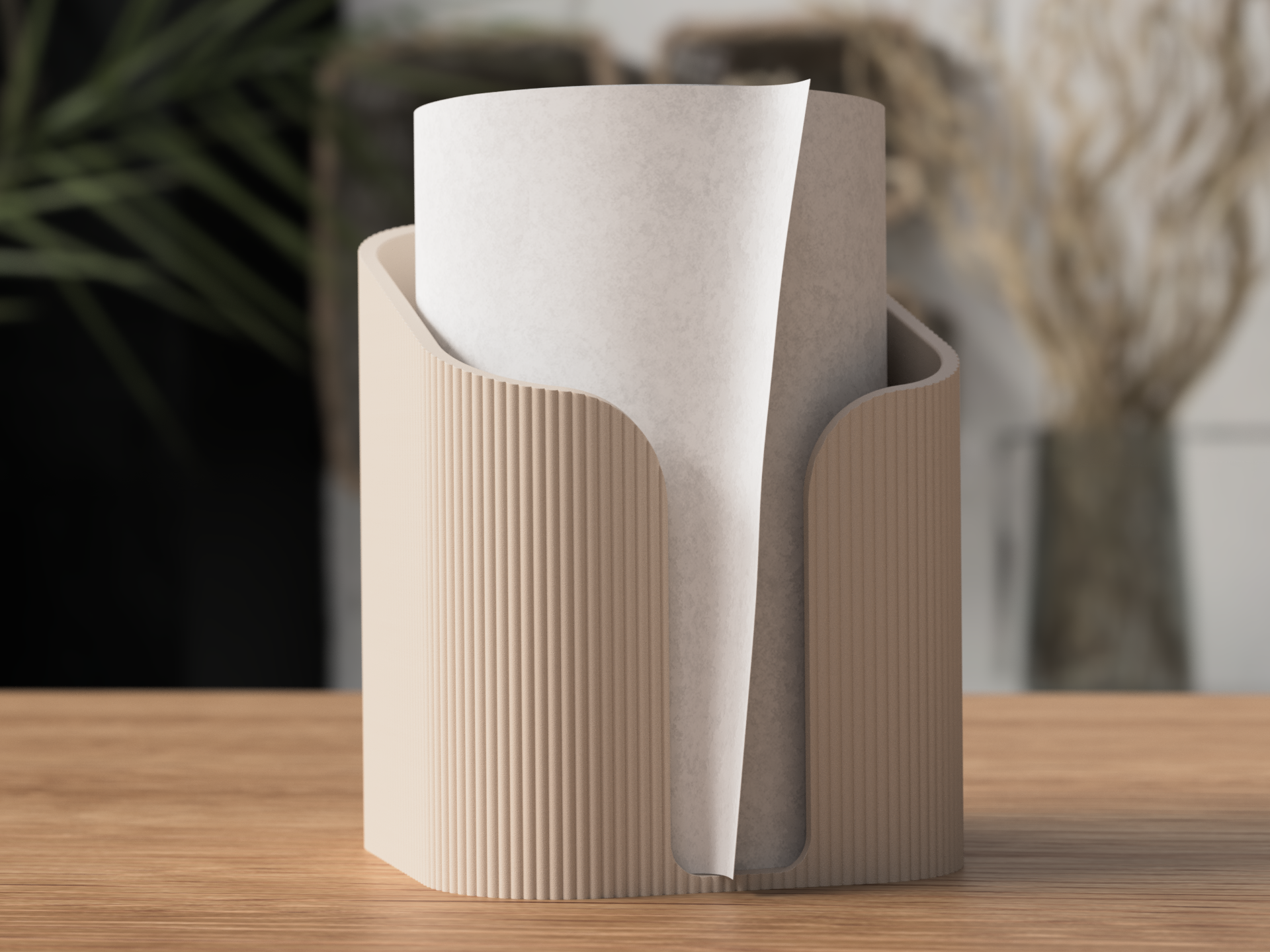 Moderne keukenrolhouder met ribbelstructuur