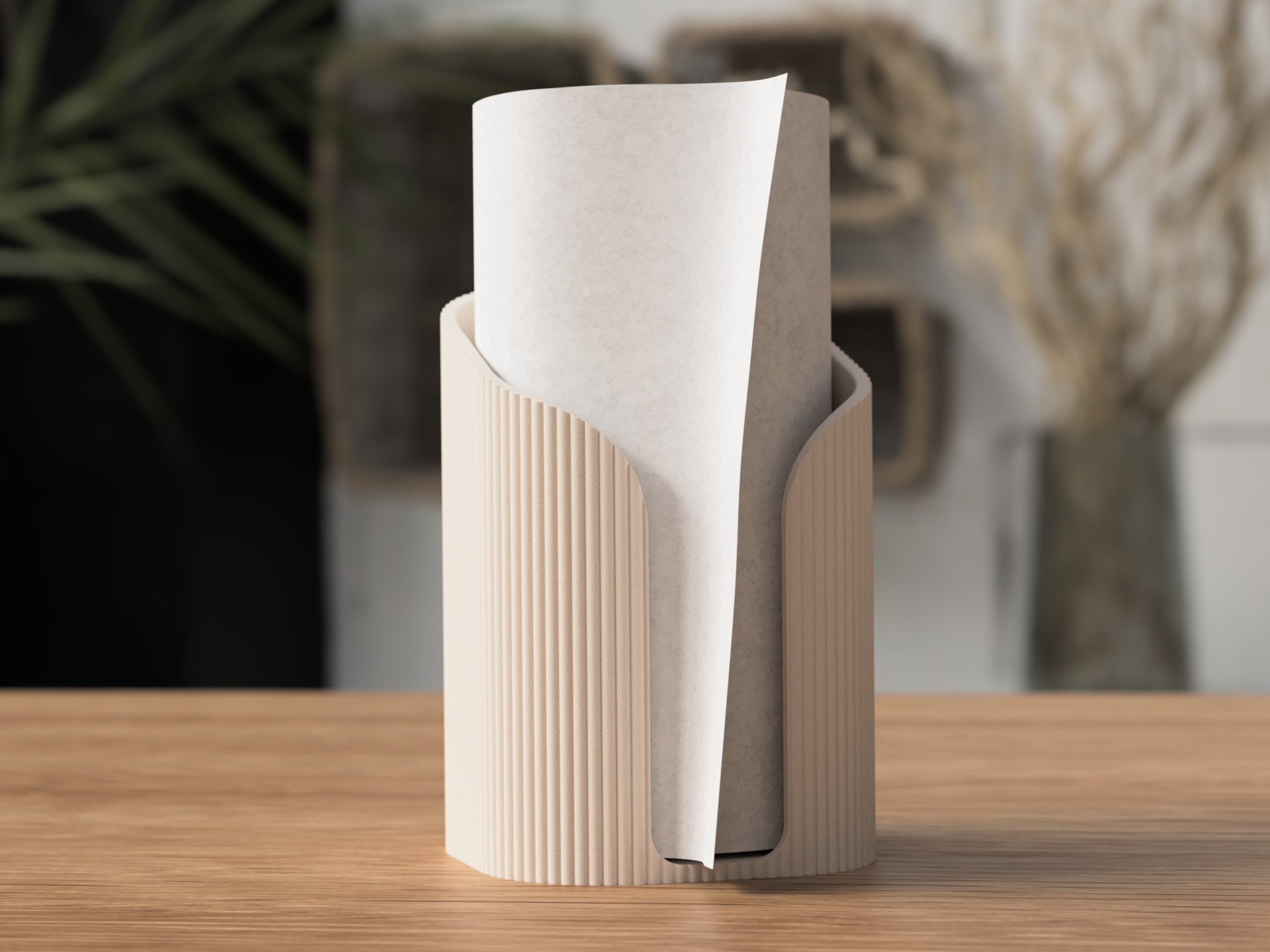 Moderne keukenrolhouder met ribbelstructuur