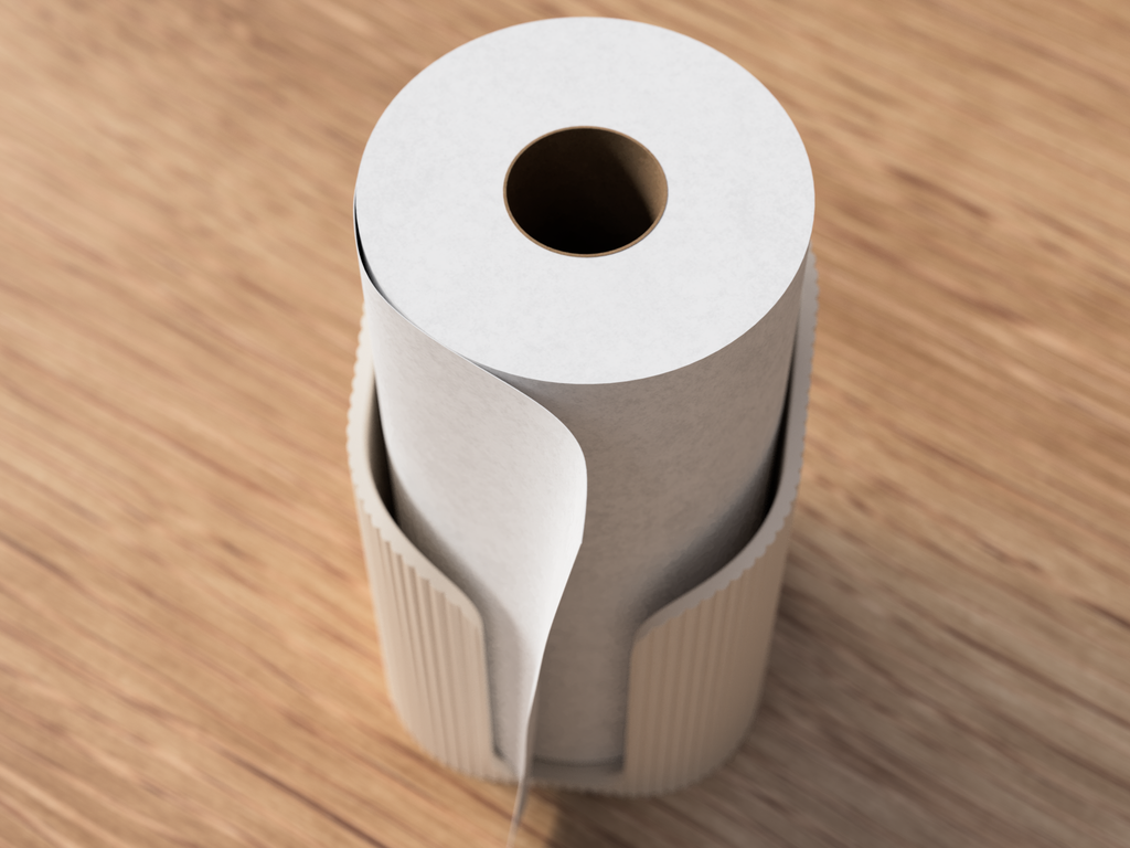 Moderne keukenrolhouder met ribbelstructuur