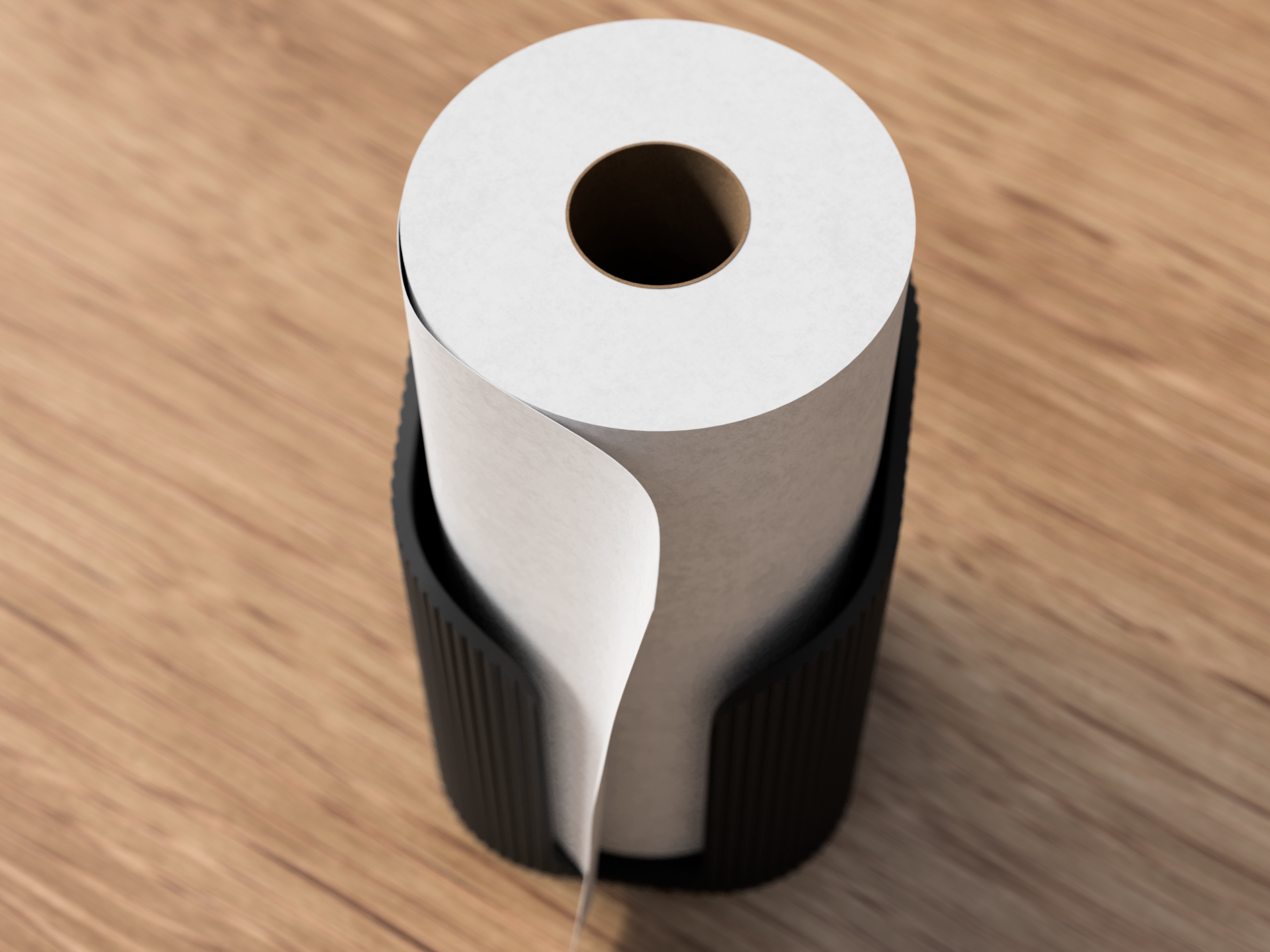 Moderne keukenrolhouder met ribbelstructuur