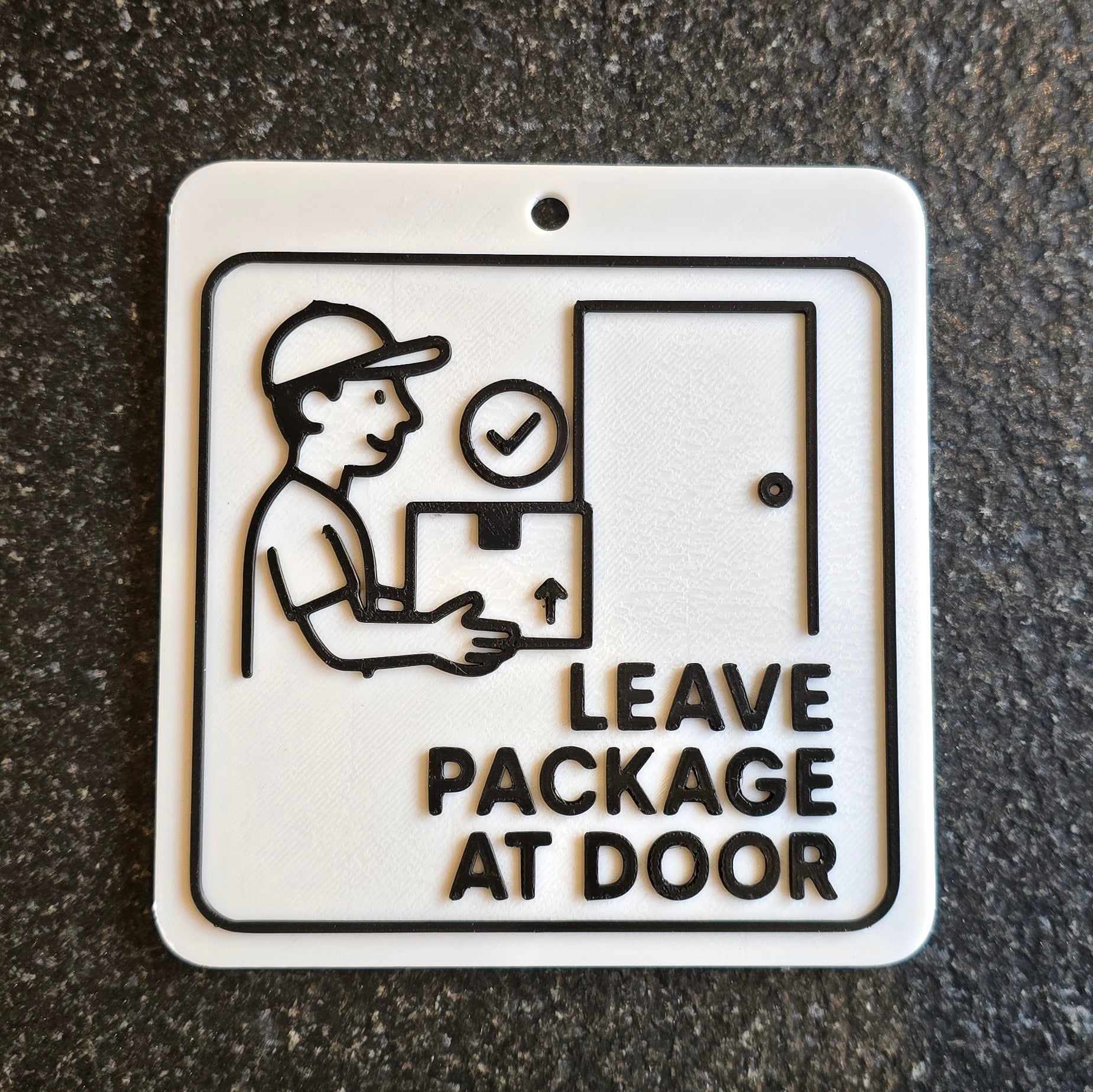 Plaatje tekst 'Leave Package at door' (met zuignap)